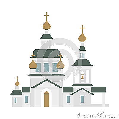 Isolated orthodox church. Vector Illustration