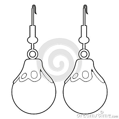 Isolated earrings outline Vector Illustration