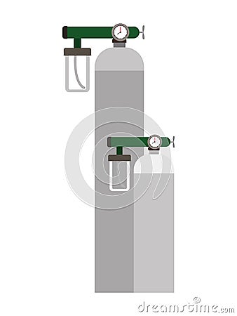 Isolated oxygen cylinders vector design Vector Illustration