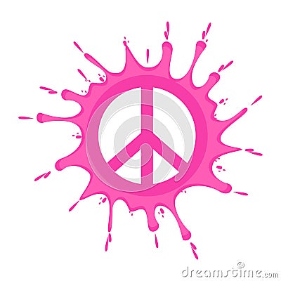 Isolated painted peace symbol Vector Illustration