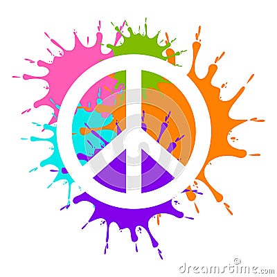 Isolated painted peace symbol Vector Illustration