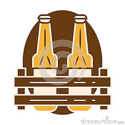 Isolated pair of beer bottles icon Vector Vector Illustration