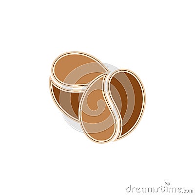 Isolated pair of coffee beans icon Vector Vector Illustration