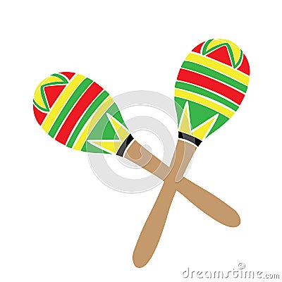 Isolated pair of traditional mexican maracas Vector Illustration