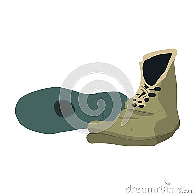 Isolated pair of travel boots Vector Illustration