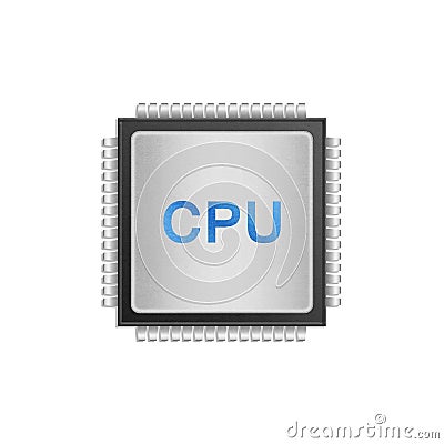 Isolated paper cut of cpu chip is central processor technology i Stock Photo