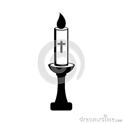 Isolated Paschal candle icon Vector Illustration