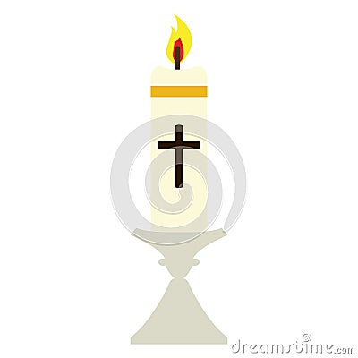 Isolated Paschal candle Vector Illustration