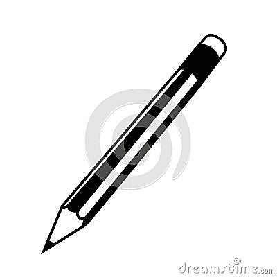 Isolated pencil silhouette Cartoon Illustration