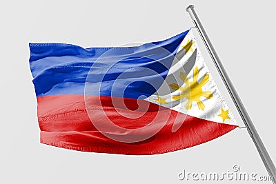 Isolated Philippine Flag waving 3d Realistic fabric Stock Photo