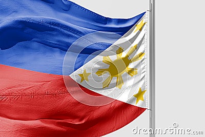 Isolated Philippine Flag waving 3d Realistic fabric Stock Photo