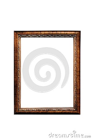 Isolated Photo Frame, Golden Antique Photo Frame Stock Photo