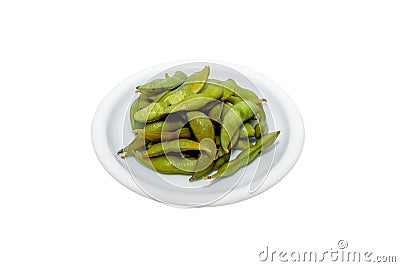 Isolated picture of pees on a white plate Stock Photo