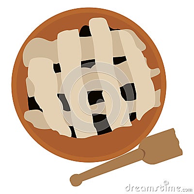 Isolated pie and spatula Vector Illustration
