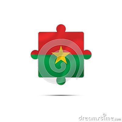 Isolated piece of puzzle with the Burkina Faso flag. Vector. Vector Illustration