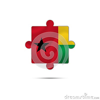 Isolated piece of puzzle with the Guinea-Bissau flag. Vector. Vector Illustration