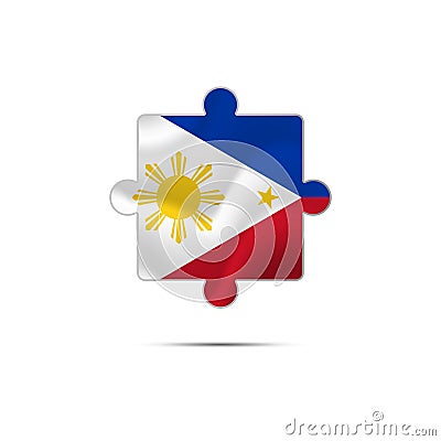 Isolated piece of puzzle with the Philippines flag. Vector illustration. Vector Illustration