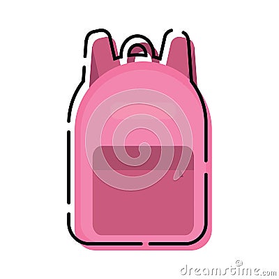 Isolated pink school bag icon Vector Illustration