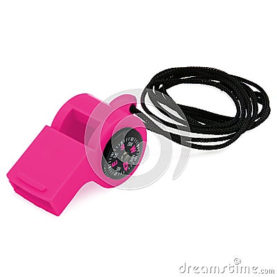 Pink Compass Whistle Stock Photo