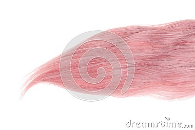 Isolated pink weft of hair Stock Photo