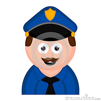 Isolated policeman avatar cartoon Vector Illustration