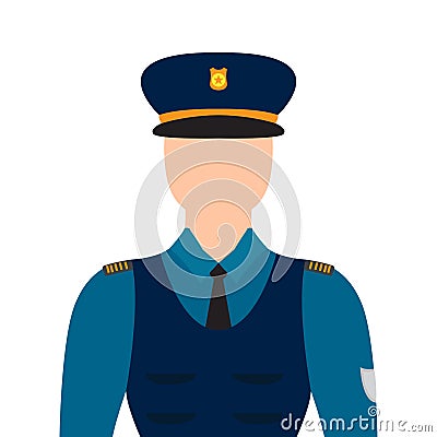 Isolated policeman character Vector Illustration