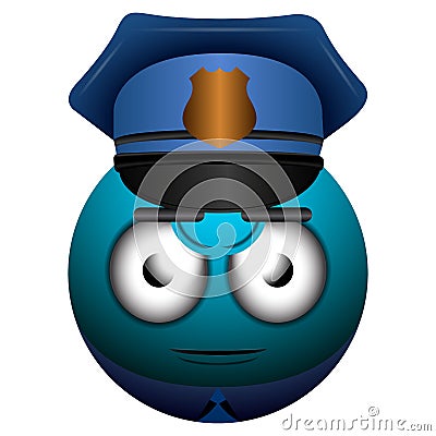 Isolated policeman emote Cartoon Illustration