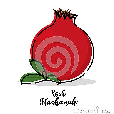 Isolated pomegranade rosh hashanah Vector Illustration