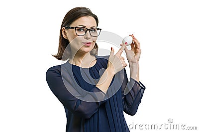 Isolated portrait of an adult attractive woman Stock Photo