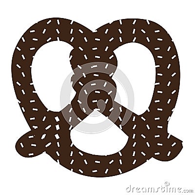 Isolated pretzel silhouette Vector Illustration