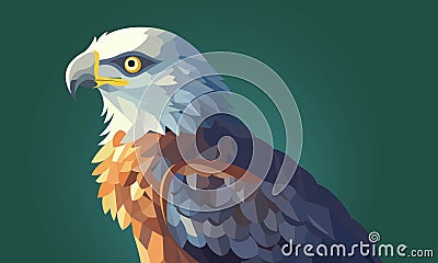 Isolated Prey Bird of Eagle Character Isolated on Green Stock Photo