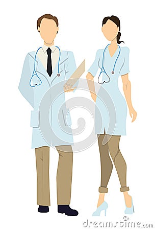 Isolated professional doctors. Vector Illustration