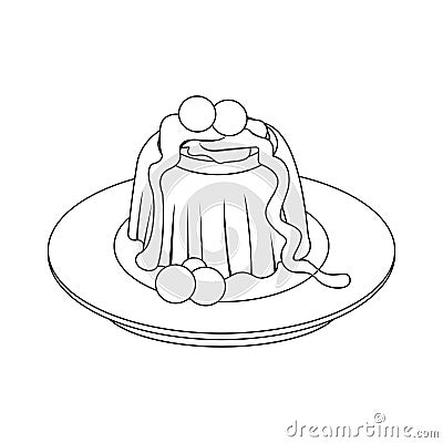 Isolated pudding Gourmet dessert Sweet food Vector Vector Illustration