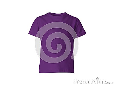 The isolated purple colour blank fashion tee front mockup template Stock Photo