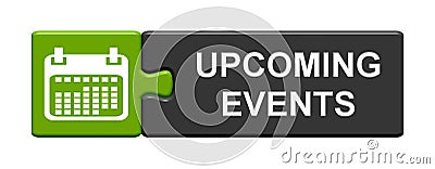 Puzzle Button: Upcoming Events Stock Photo