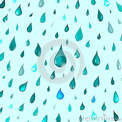 Isolated rain drops or steam shower,water falling pattern on blue background,cartoon style,nature vector Vector Illustration