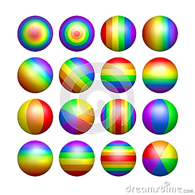 Isolated rainbow color balls Stock Photo
