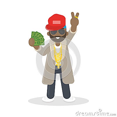 Isolated rapper boy. Vector Illustration