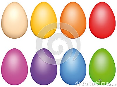 Isolated realistic illustration of colored eggs, on white background, perfect for Easter cards Cartoon Illustration