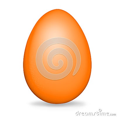 Isolated realistic illustration of an orange egg, on white background, perfect for Easter cards Cartoon Illustration