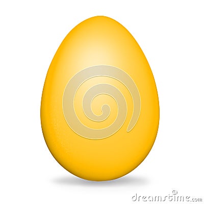 Isolated realistic illustration of a yellow egg, on white background, perfect for Easter cards Cartoon Illustration