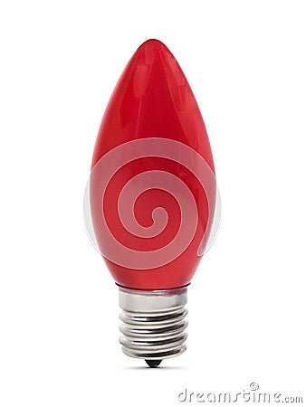 Isolated Red Christmas Light bulb Stock Photo