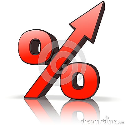 3D percent arrow Stock Photo