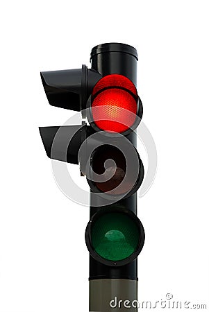 Isolated red traffic light Stock Photo