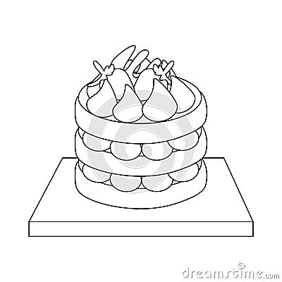 Isolated red velvet cake Gourmet dessert Sweet food Vector Vector Illustration