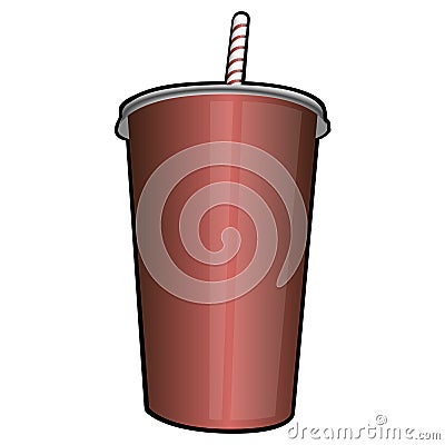 Isolated retro soda Cartoon Illustration