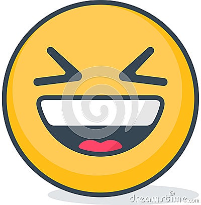 Isolated ridicule emoticon. Isolated emoticon. Vector Illustration