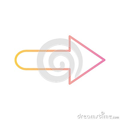 Isolated right arrow gradient style icon vector design Vector Illustration