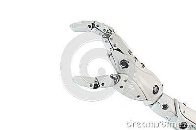 Isolated robotic hand showing Ok on the white background Stock Photo