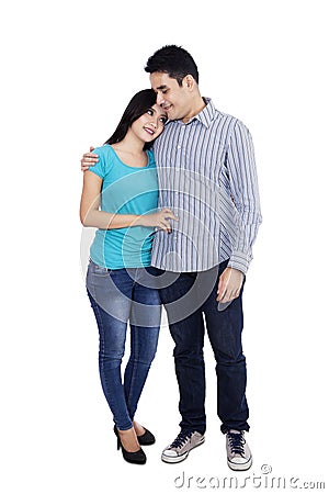 Isolated romantic couple Stock Photo